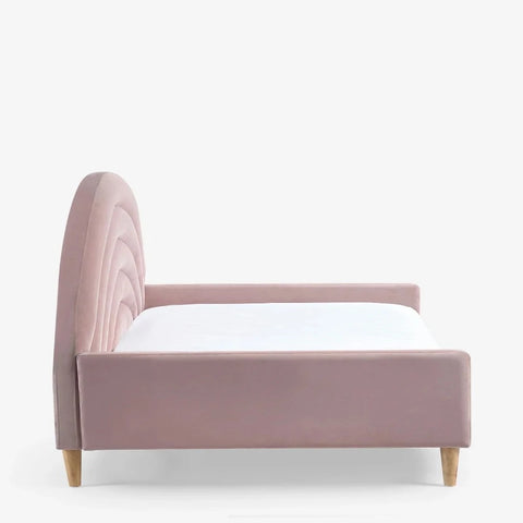 Pink Moon Upholstered Luxury Bed In Suede