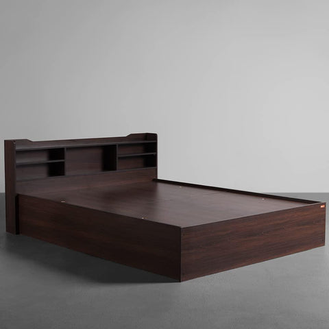 Hollo Wooden Bed With Storage In Brown Color - Nice Maple