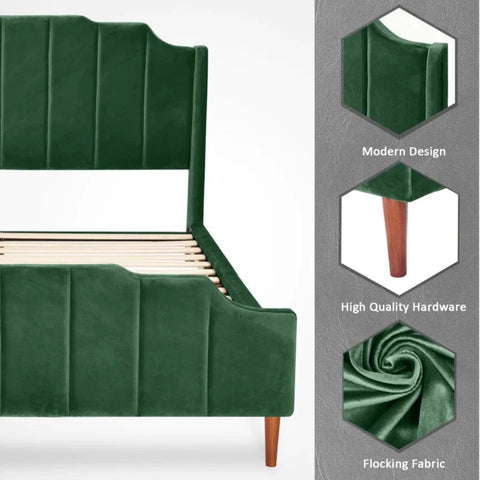 Unipro Upholstered Without Storage Bed in Suede
