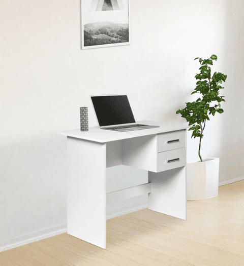 Zolo Study Table in White Color - Nice Maple