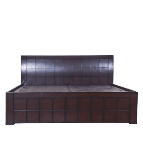 Ellis Wooden Bed with Storage in Brown Finish - Nice Maple