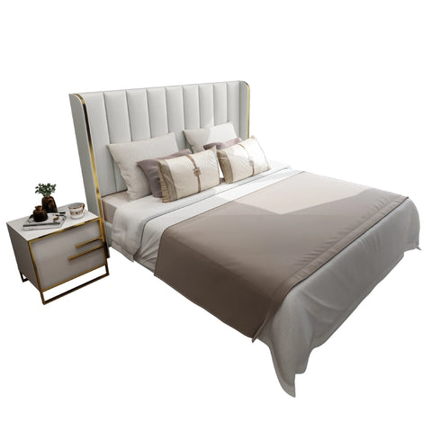 Marina Luxury Upholstered Bed In Leatherette