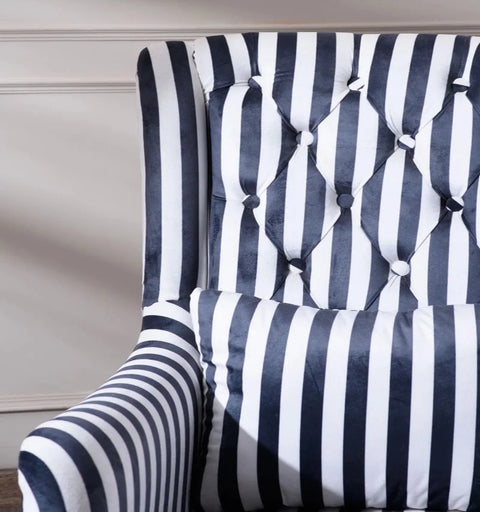 Zebra Wingback Chair With Ottoman - Nice Maple