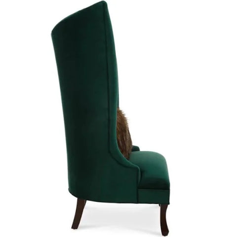 Navy Button-Tufted Wingback Chair In Green - Nice Maple