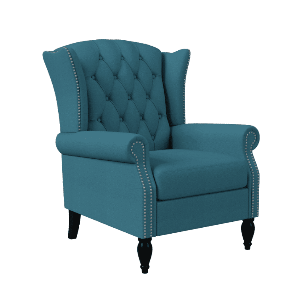 Copper Grove Crawley Diamond Button-Tufted Wingback Chair - Nice Maple