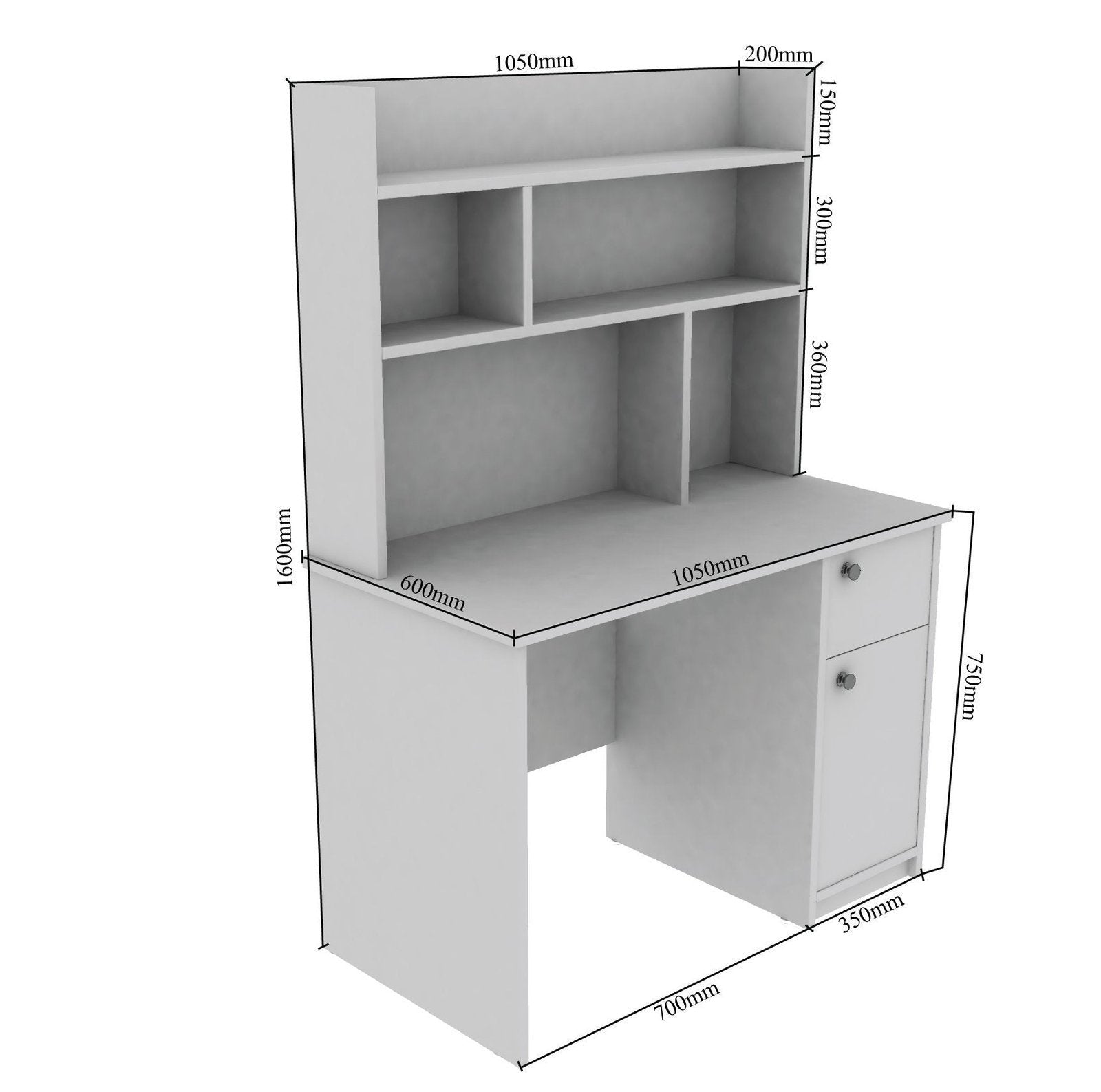 Starstock Study Table in White Color - Nice Maple