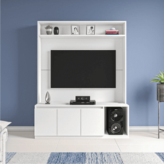 Union TV Unit- Frosty White - Nice Maple