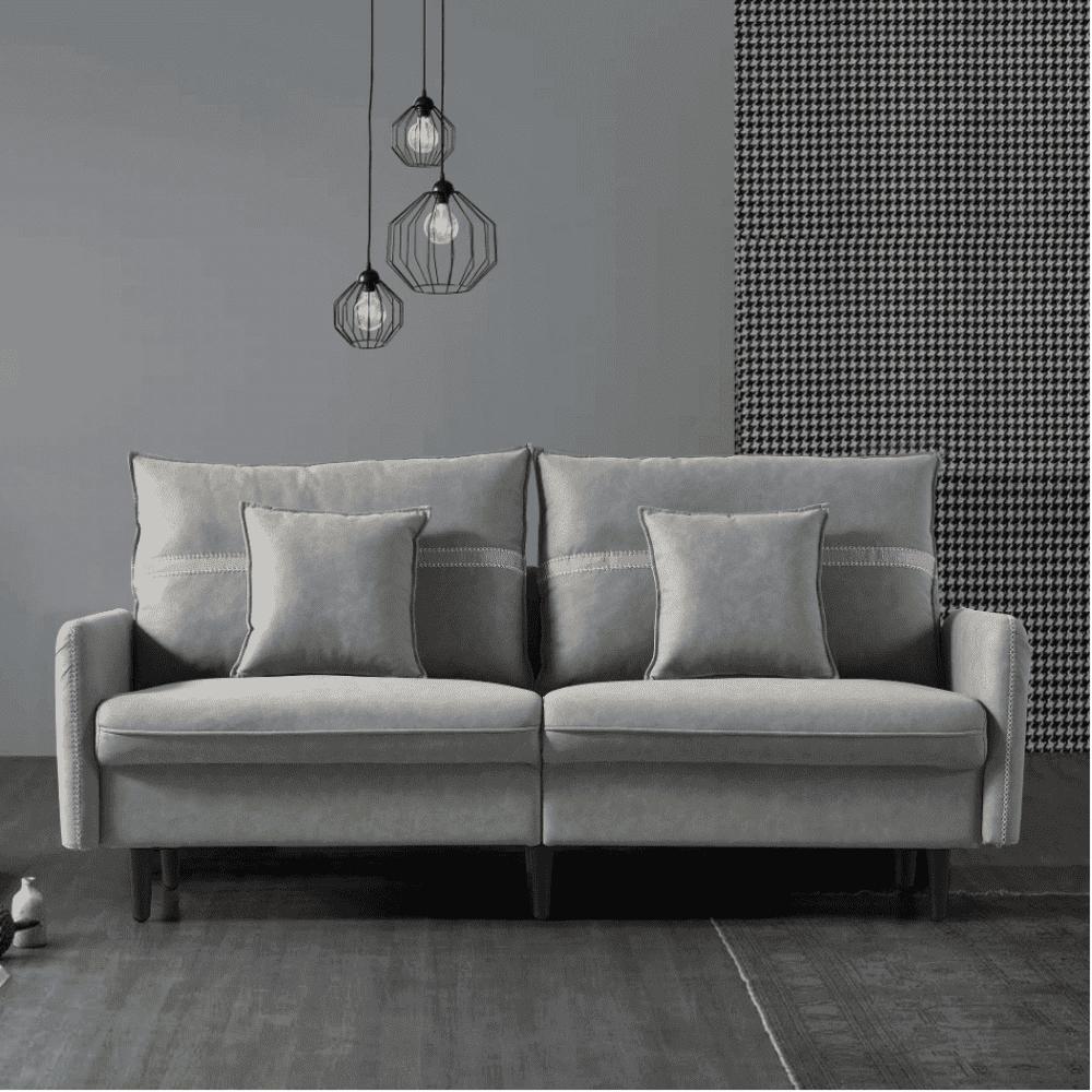 Mexico Straight Line Sofa Set in Grey Color - Nice Maple