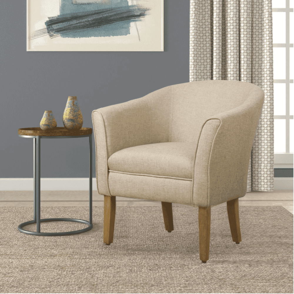 Porch & Den Kings-well Barrel Accent Chair - Nice Maple