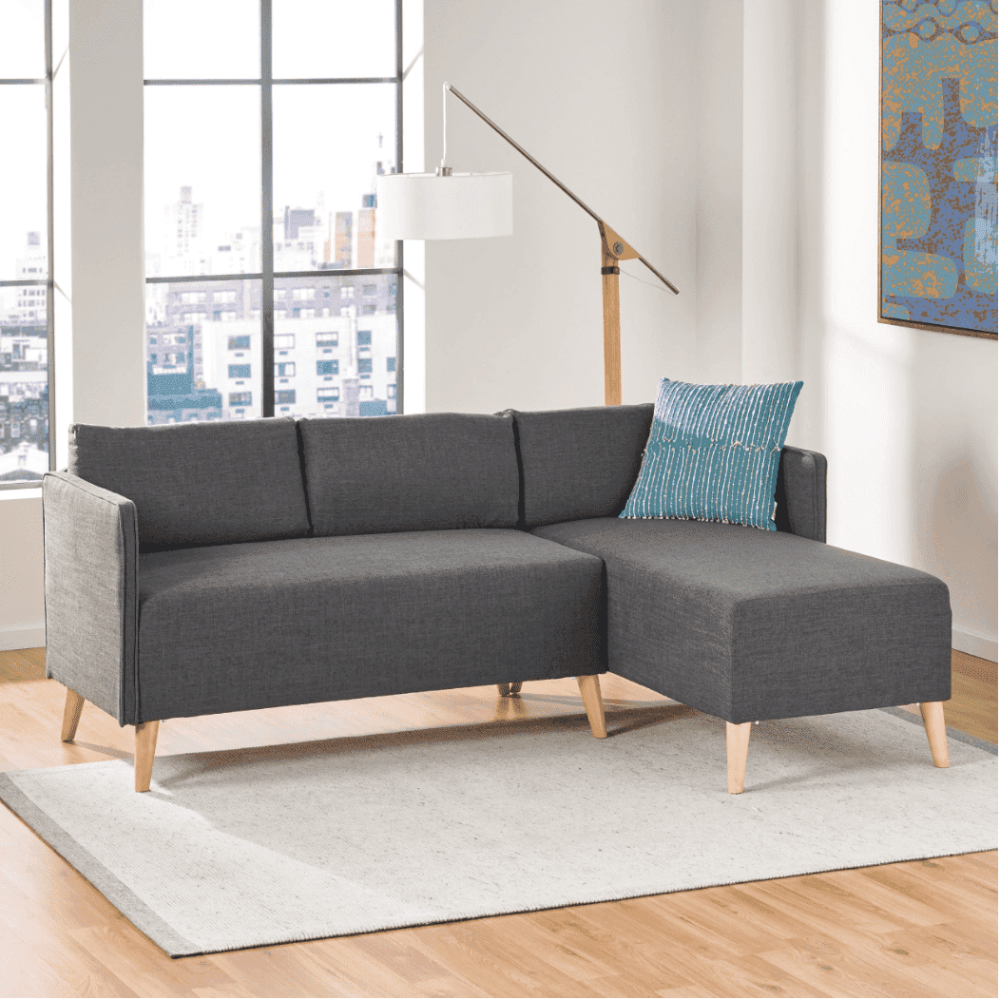 Augustus Mid-century Modern Fabric Chaise Sectional - Nice Maple