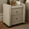 Superb Side Table in Fabric with Glass - Oak Inside