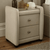 Superb Side Table in Fabric with Glass - Oak Inside