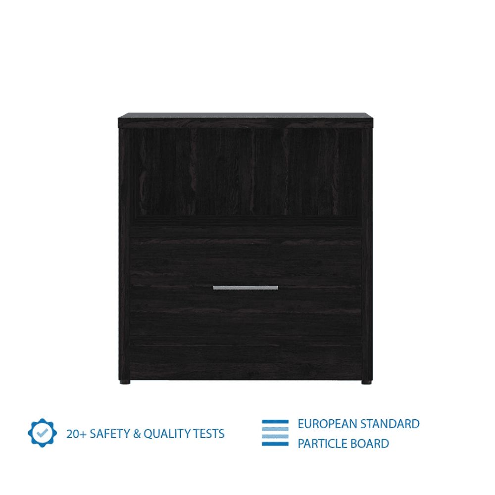Rocco Engineered Wood Wenge Finish Bedside Table - Nice Maple