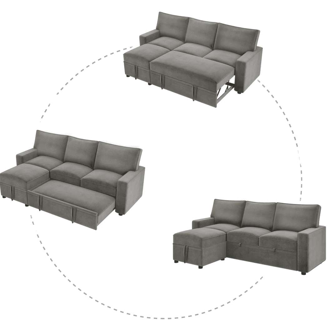 Yolo Sofa Cum Bed in Grey - Nice Maple