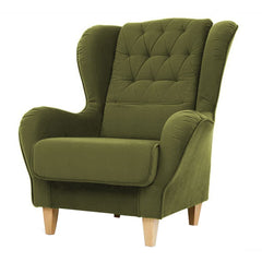 Stuffed Wing Chair in Green Color - Nice Maple