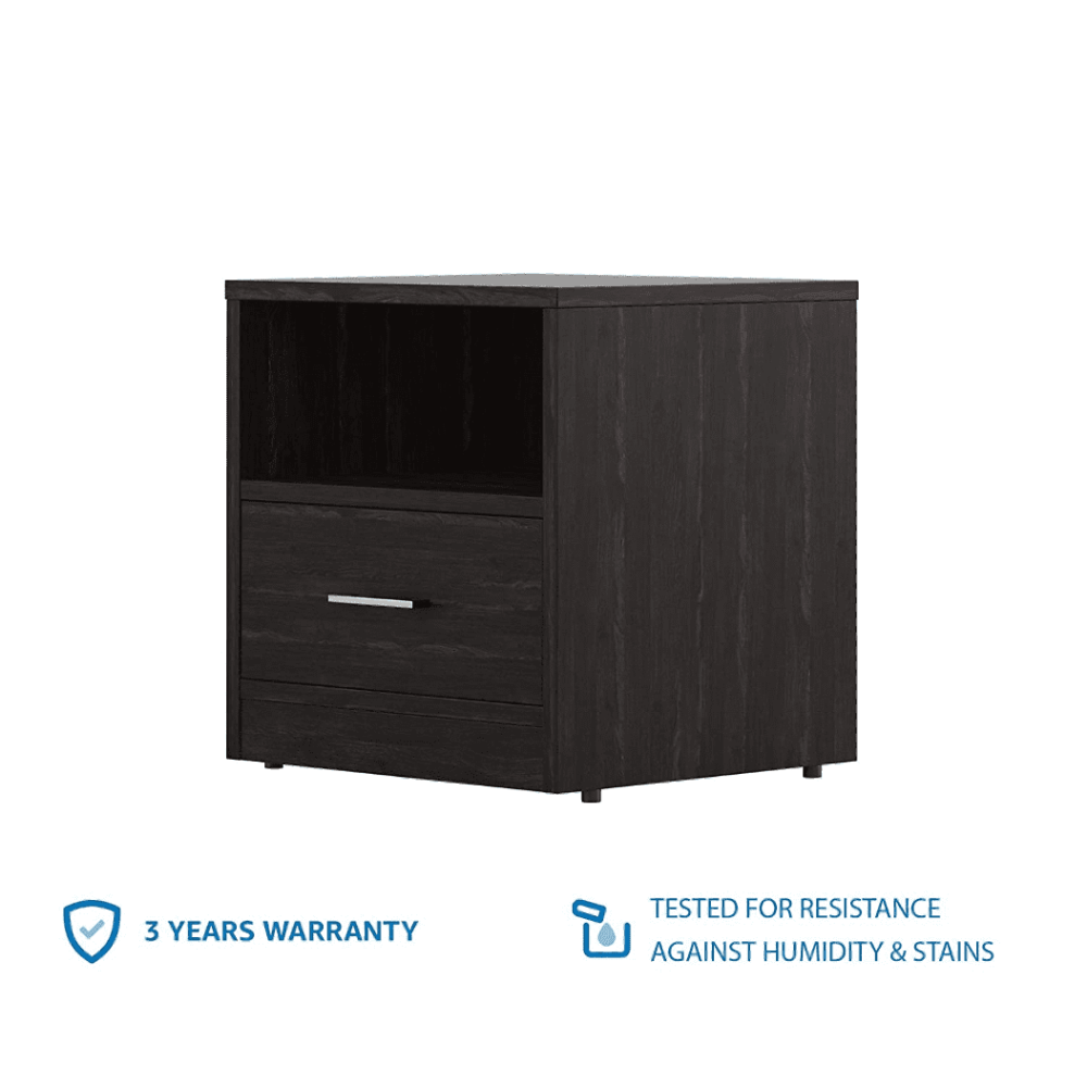 Rocco Engineered Wood Wenge Finish Bedside Table - Nice Maple