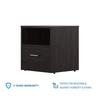 Rocco Engineered Wood Wenge Finish Bedside Table - Oak Inside