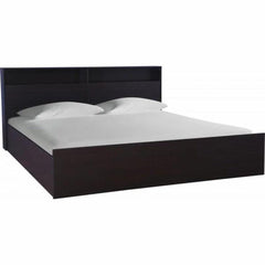 Denver Wooden Bed with Storage in Brown Glossy Finish - Nice Maple