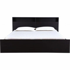 Denver Wooden Bed with Storage in Brown Glossy Finish - Nice Maple