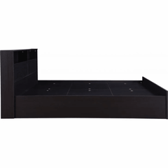 Denver Wooden Bed with Storage in Brown Glossy Finish - Nice Maple
