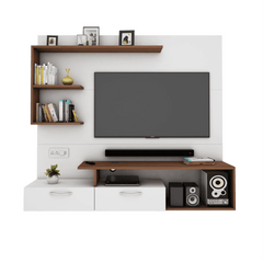 Viny TV Panel- Frosty White- Upto 55 inches TV - Nice Maple