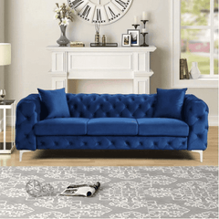 Dollo Chesterfield Suede Tufted Sofa Set - Nice Maple
