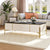 Classic White Centre Table With SS Frame- Gold & Marble Top