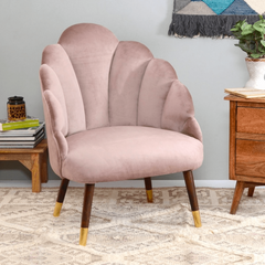 Peacock Suede Accent Chair - Nice Maple