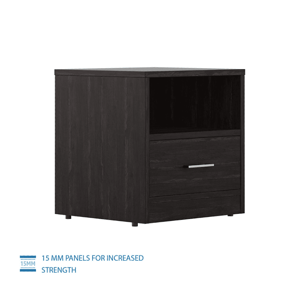 Rocco Engineered Wood Wenge Finish Bedside Table - Nice Maple