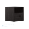 Rocco Engineered Wood Wenge Finish Bedside Table - Oak Inside