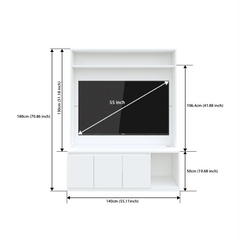 Union TV Unit- Frosty White - Nice Maple