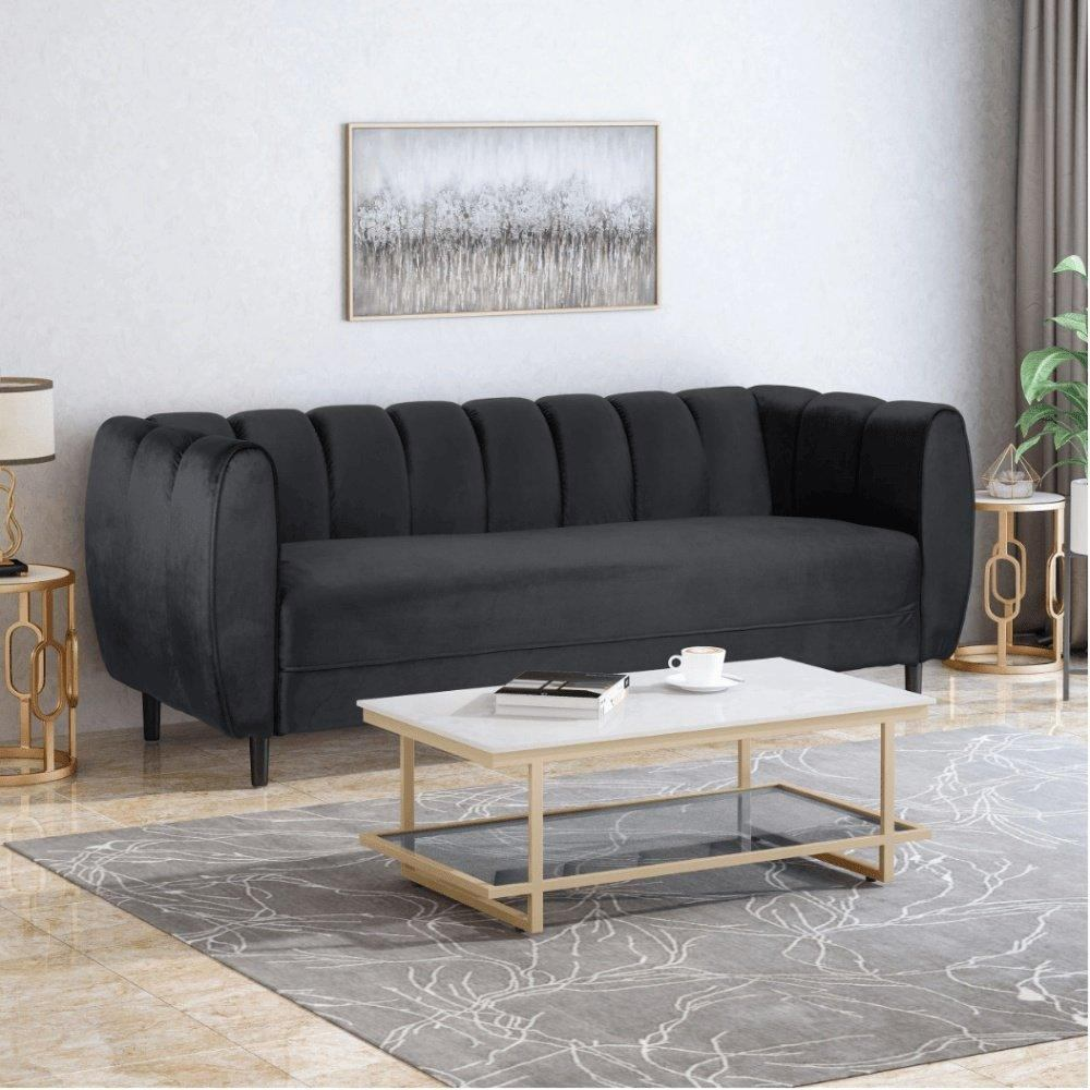 Bobran Modern Suede Sofa Sets - Nice Maple