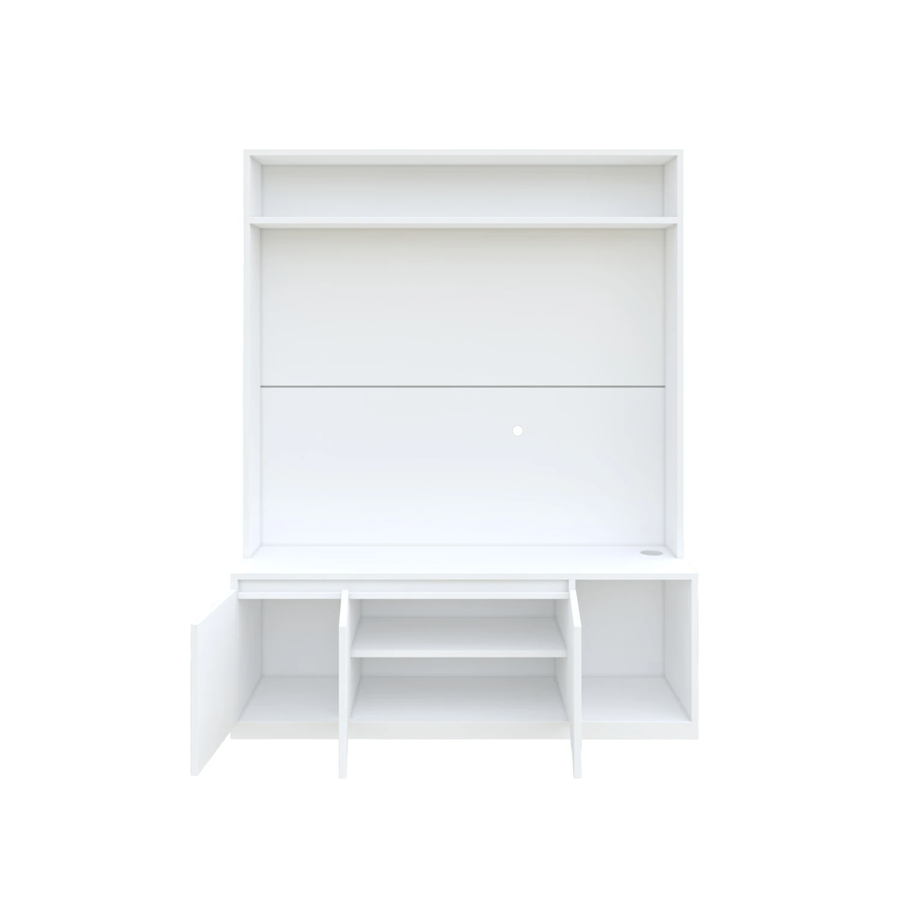 Union TV Unit- Frosty White - Nice Maple