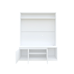 Union TV Unit- Frosty White - Nice Maple