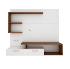 Viny TV Panel- Frosty White- Upto 55 inches TV - Nice Maple