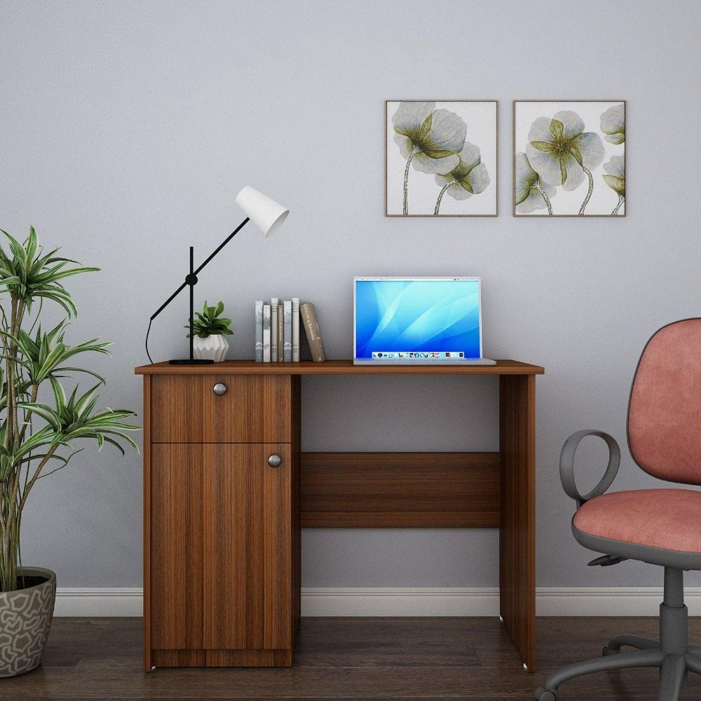 Clove Study Table in Walnut Colour - Nice Maple
