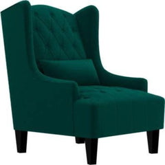 Cayo Chesterfield Wing Chair in Green Color - Nice Maple