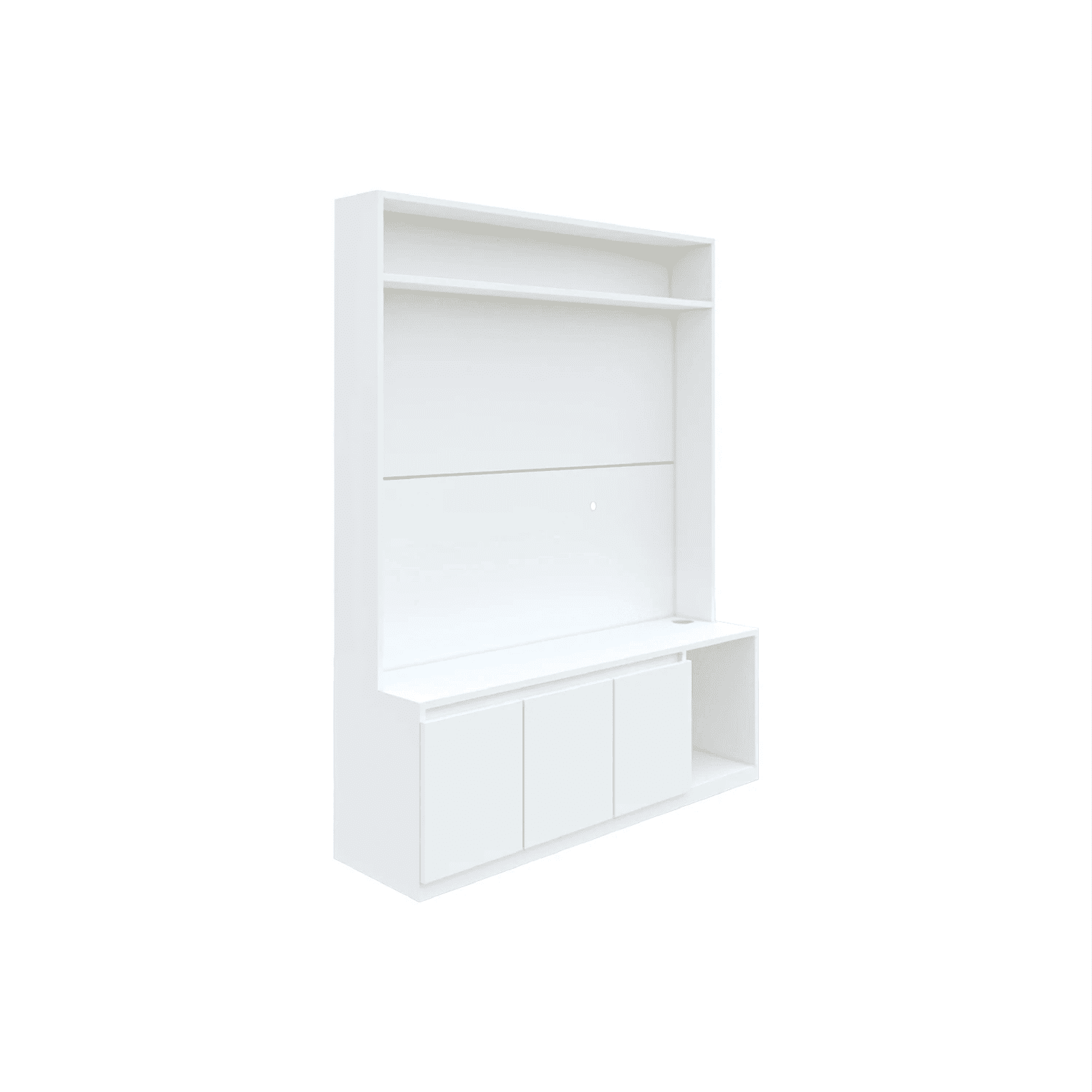 Union TV Unit- Frosty White - Nice Maple