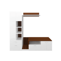 Cassy TV Panel- Walnut & Frosty White- Upto 55 inches TV - Nice Maple