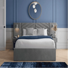 Marval Premium Upholstered Bed With Side Tables in Suede