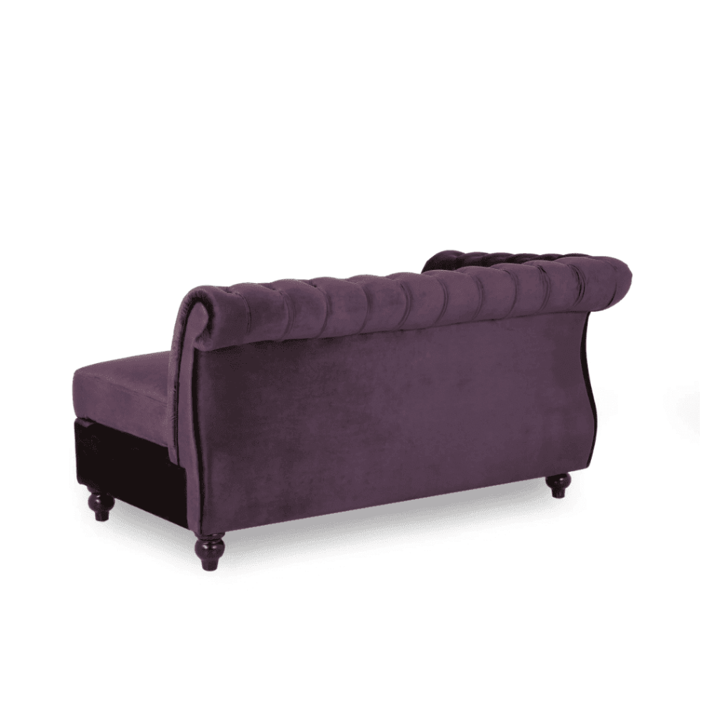 Amberside Suede Tufted Chesterfield Sectional Sofa - Nice Maple