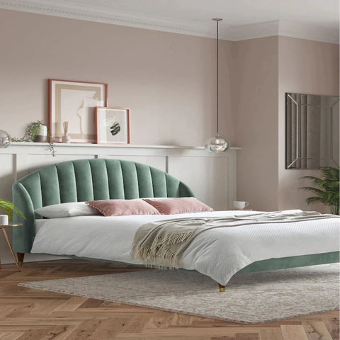 Knox Verticle Upholstered Without Storage Bed in Suede