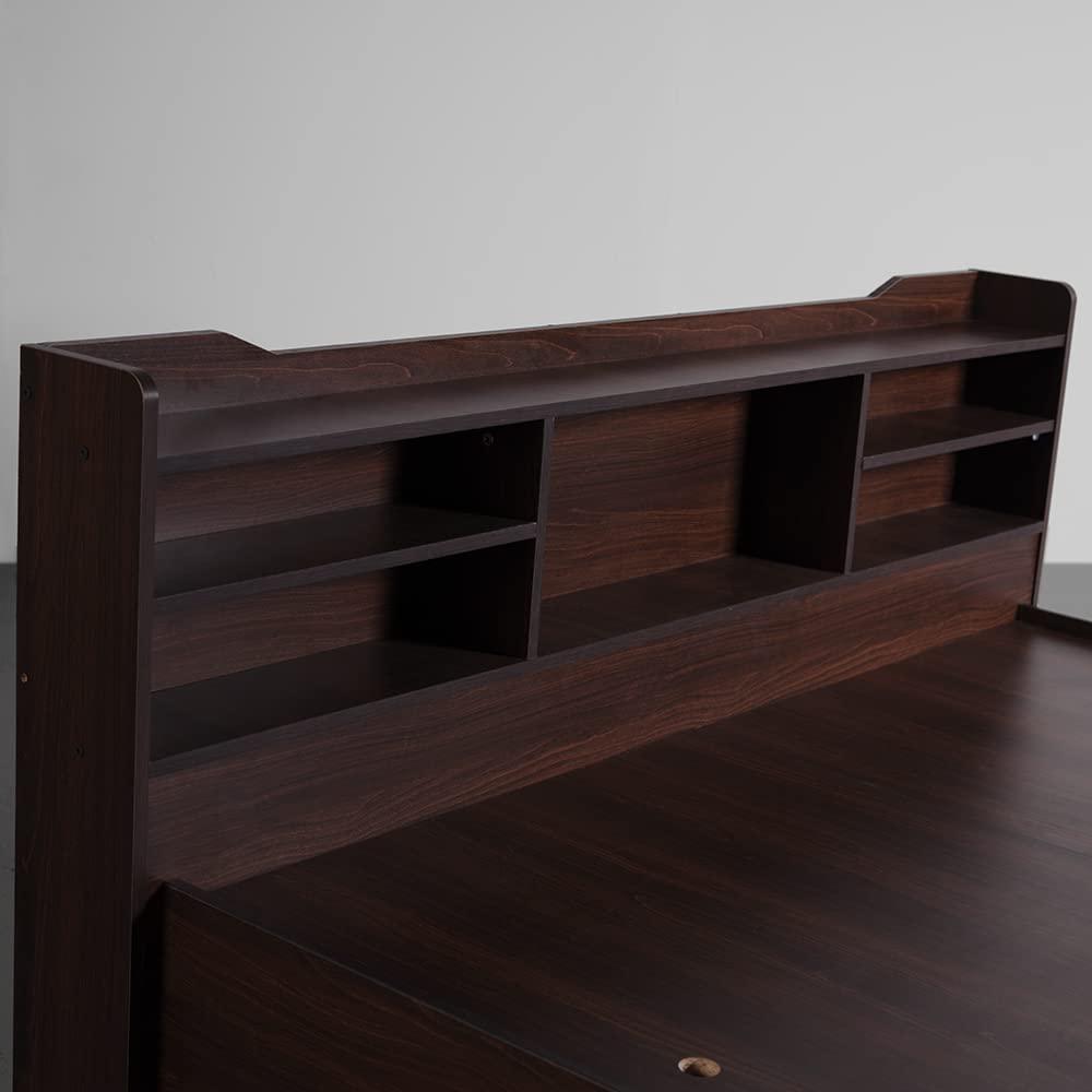 Hollo Wooden Bed With Storage In Brown Color - Nice Maple