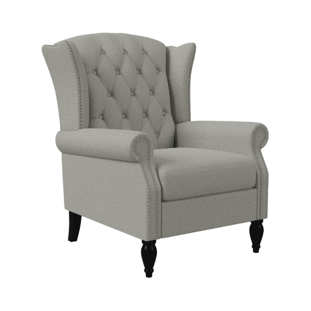 Copper Grove Crawley Diamond Button-Tufted Wingback Chair - Nice Maple