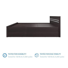 Sirca Wooden Bed With Storage in Brown Color - Nice Maple