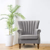 Romen Couch Accent Chair in Grey Color - Oak Inside