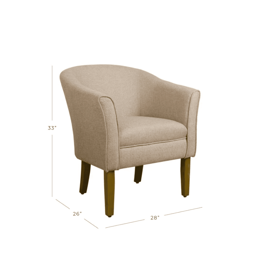 Porch & Den Kings-well Barrel Accent Chair - Nice Maple