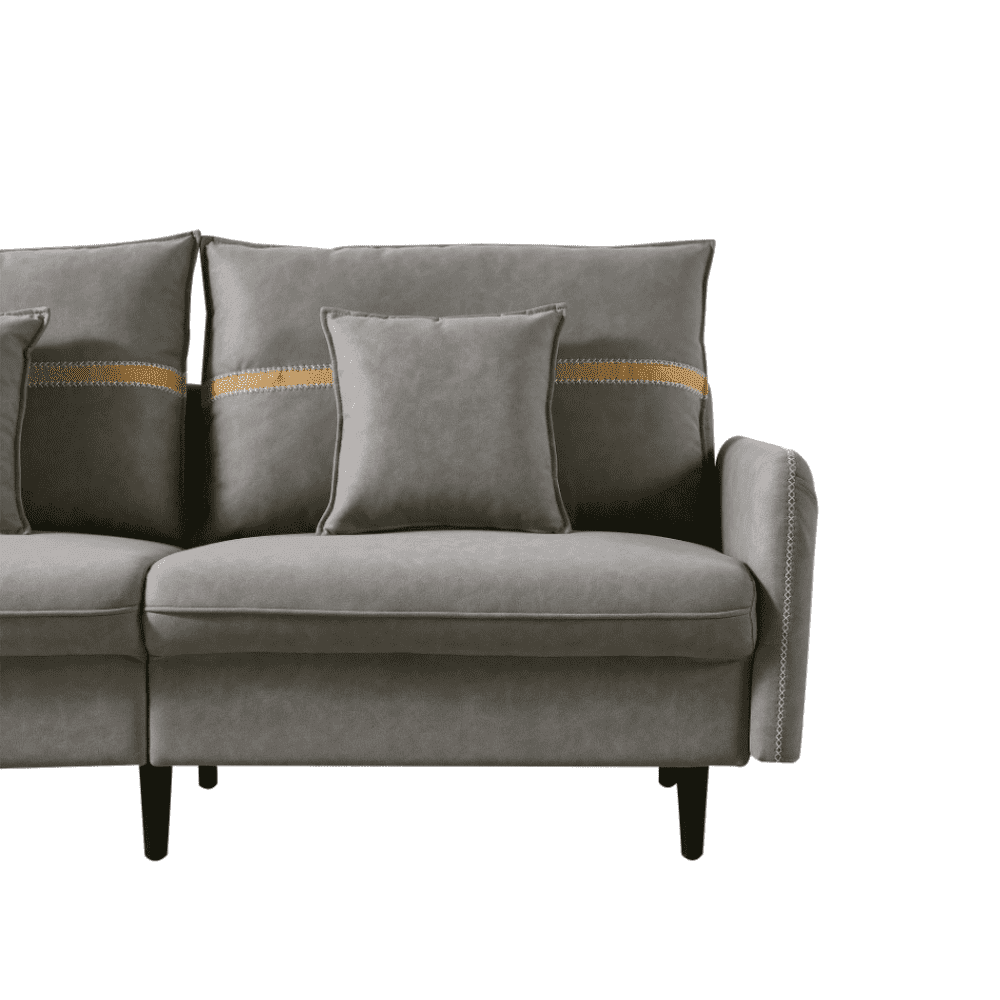 Mexico Straight Line Sofa Set in Grey Color - Nice Maple