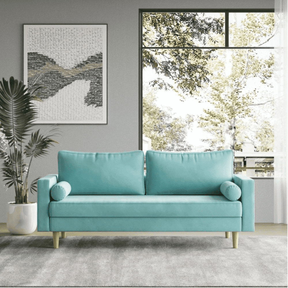 Craftmen Modern Sofa Set in Suede Fabric - Nice Maple