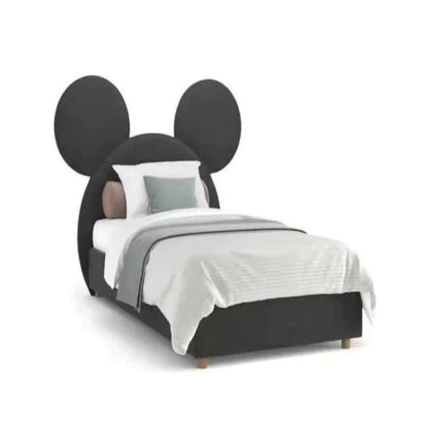 Mickey Upholstered Bed With Storage in Charcoal Suede